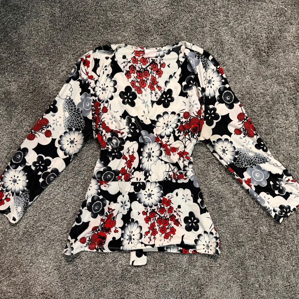 Xhilaration Women's Floral tieback top
